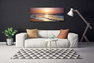 Canvas Wall art Sea landscape yellow blue