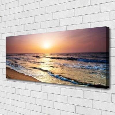 Canvas Wall art Sea landscape yellow blue