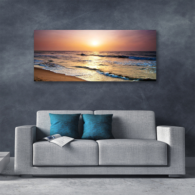 Canvas Wall art Sea landscape yellow blue