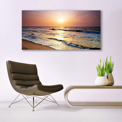 Canvas Wall art Sea landscape yellow blue