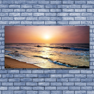 Canvas Wall art Sea landscape yellow blue