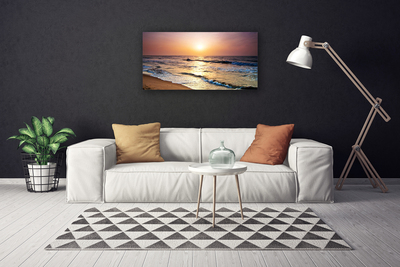 Canvas Wall art Sea landscape yellow blue