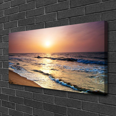 Canvas Wall art Sea landscape yellow blue