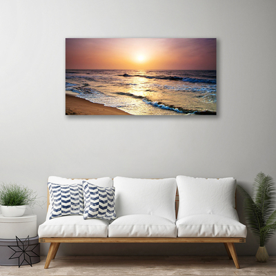 Canvas Wall art Sea landscape yellow blue