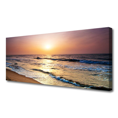 Canvas Wall art Sea landscape yellow blue