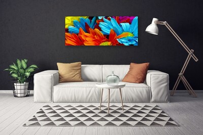 Canvas Wall art Flowers floral red blue orange