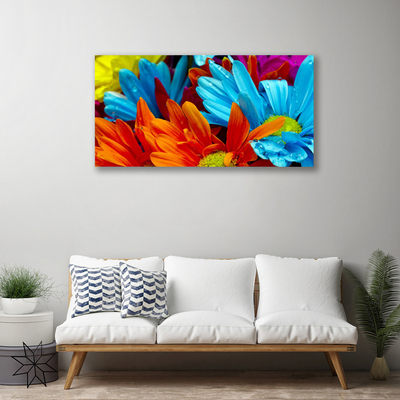 Canvas Wall art Flowers floral red blue orange