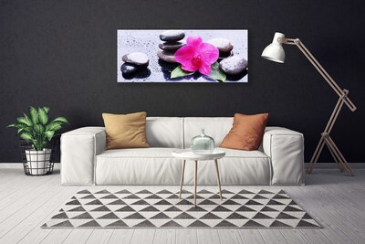 Canvas Wall art Flower stones art red black