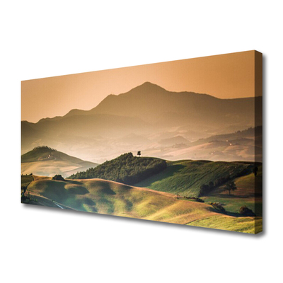 Canvas Wall art Mountains landscape yellow green