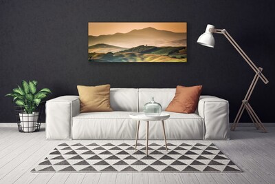 Canvas Wall art Mountains landscape yellow green