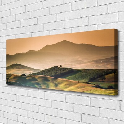 Canvas Wall art Mountains landscape yellow green