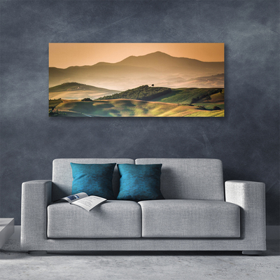 Canvas Wall art Mountains landscape yellow green