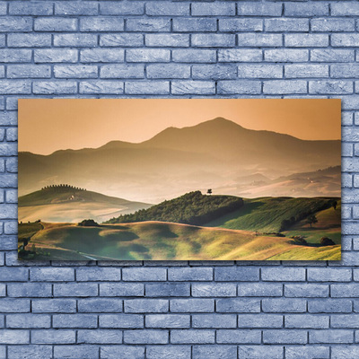 Canvas Wall art Mountains landscape yellow green