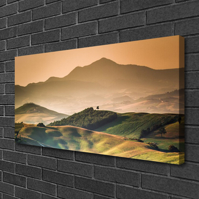 Canvas Wall art Mountains landscape yellow green