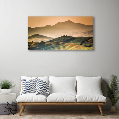 Canvas Wall art Mountains landscape yellow green