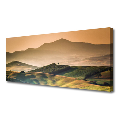 Canvas Wall art Mountains landscape yellow green