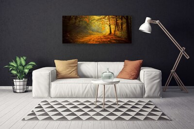 Canvas Wall art Forest nature brown green yellow