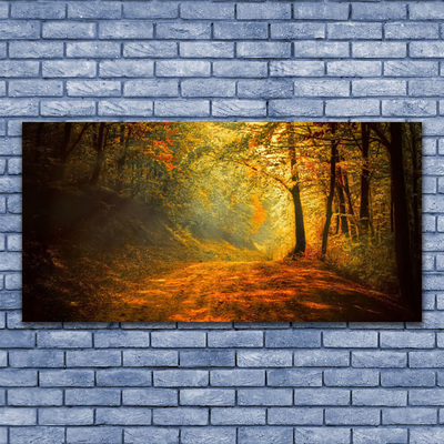 Canvas Wall art Forest nature brown green yellow