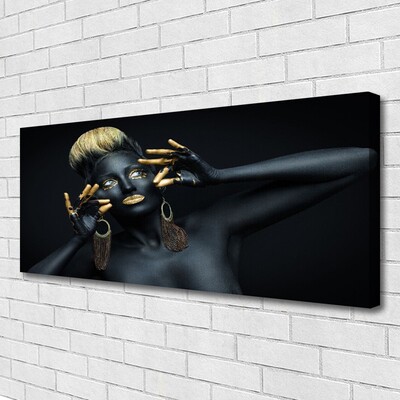 Canvas Wall art Women people black gold