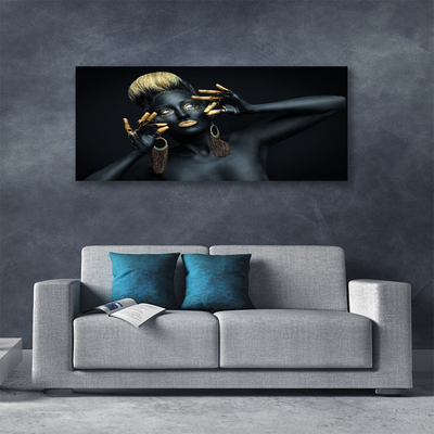 Canvas Wall art Women people black gold