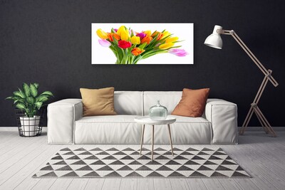 Canvas Wall art Tulips floral yellow red pink orange