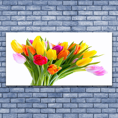 Canvas Wall art Tulips floral yellow red pink orange