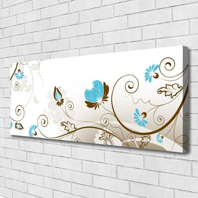 Canvas Wall art Abstract art brown blue white grey