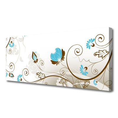 Canvas Wall art Abstract art brown blue white grey