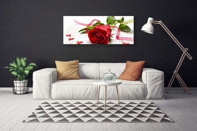 Canvas Wall art Rose floral red