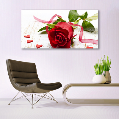 Canvas Wall art Rose floral red