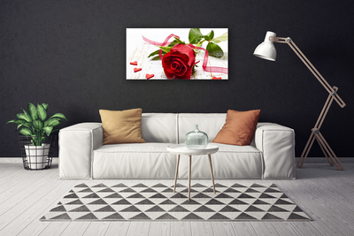 Canvas Wall art Rose floral red