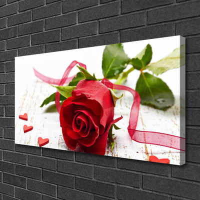 Canvas Wall art Rose floral red