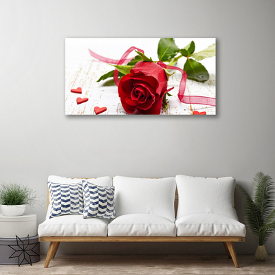 Canvas Wall art Rose floral red