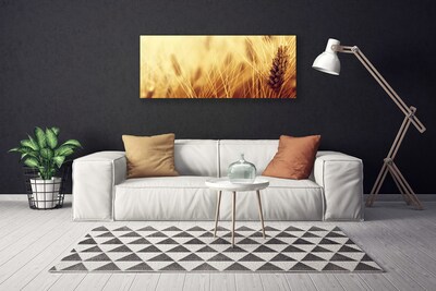 Canvas Wall art Wheat floral brown
