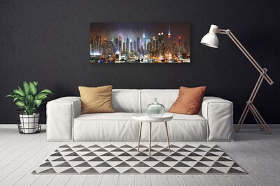 Canvas Wall art City houses black white brown