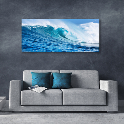 Canvas Wall art Wave nature blue white