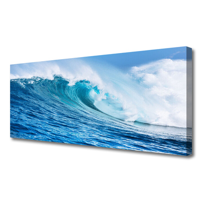 Canvas Wall art Wave nature blue white