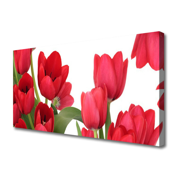 Canvas Wall art Tulips floral red