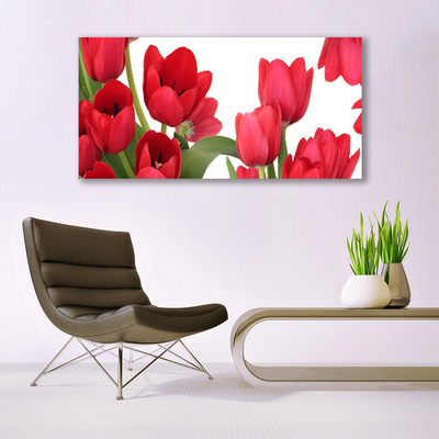 Canvas Wall art Tulips floral red