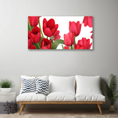 Canvas Wall art Tulips floral red