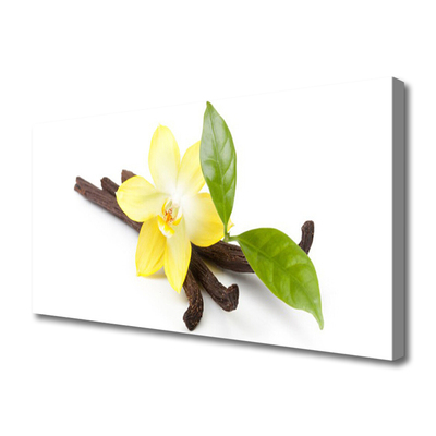 Canvas Wall art Vanilla leaves floral brown yellow green