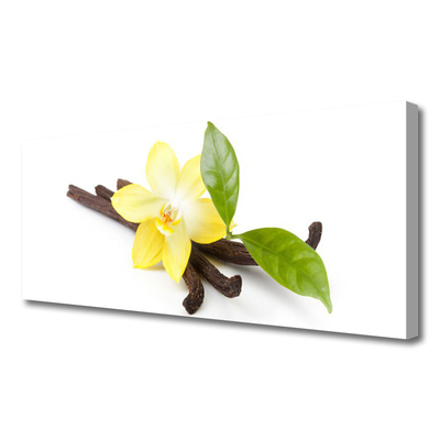 Canvas Wall art Vanilla leaves floral brown yellow green