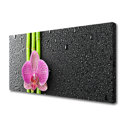 Canvas Wall art Bamboo tube flower floral green pink