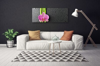 Canvas Wall art Bamboo tube flower floral green pink