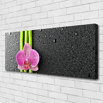 Canvas Wall art Bamboo tube flower floral green pink