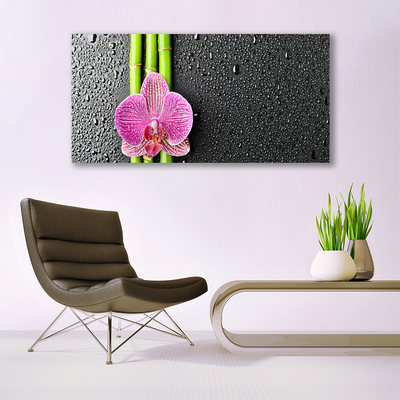 Canvas Wall art Bamboo tube flower floral green pink