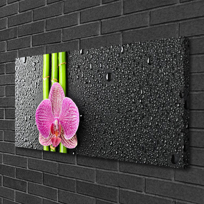 Canvas Wall art Bamboo tube flower floral green pink