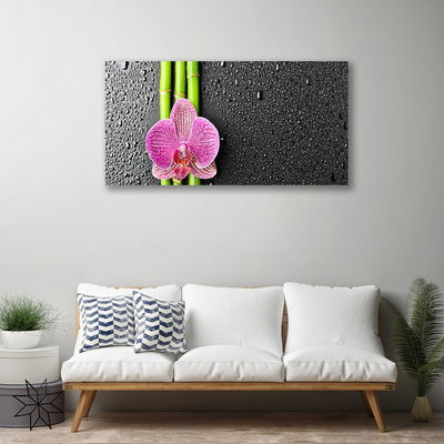 Canvas Wall art Bamboo tube flower floral green pink