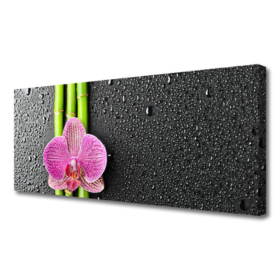 Canvas Wall art Bamboo tube flower floral green pink