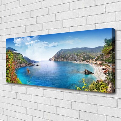 Canvas Wall art Bay landscape grey brown green blue